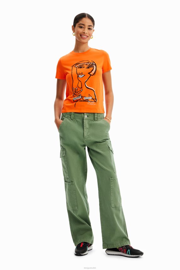 Women DesigualArty face T-shirt Clothing 68X2401015