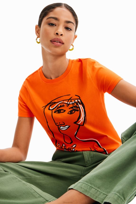 Women DesigualArty face T-shirt Clothing 68X2401015