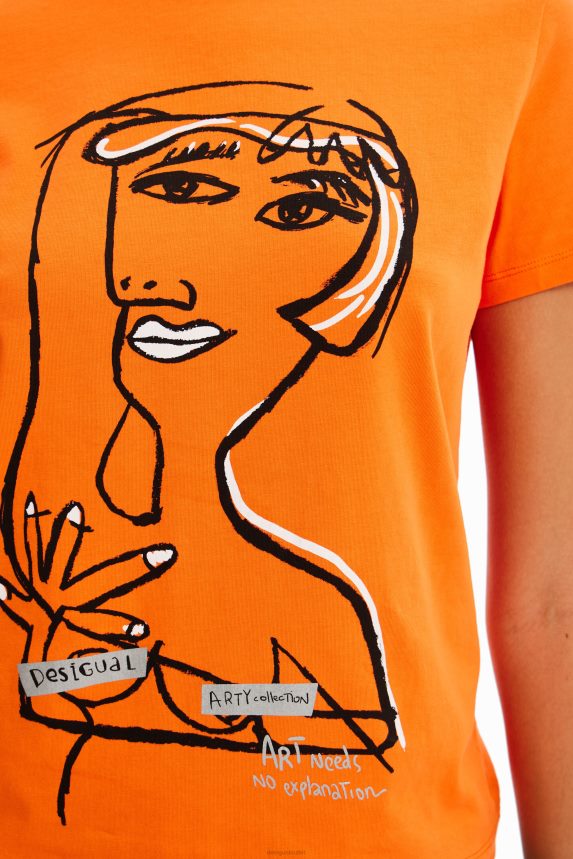 Women DesigualArty face T-shirt Clothing 68X2401015