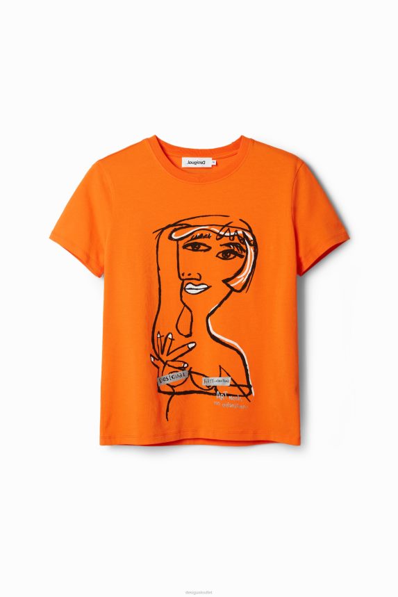 Women DesigualArty face T-shirt Clothing 68X2401015