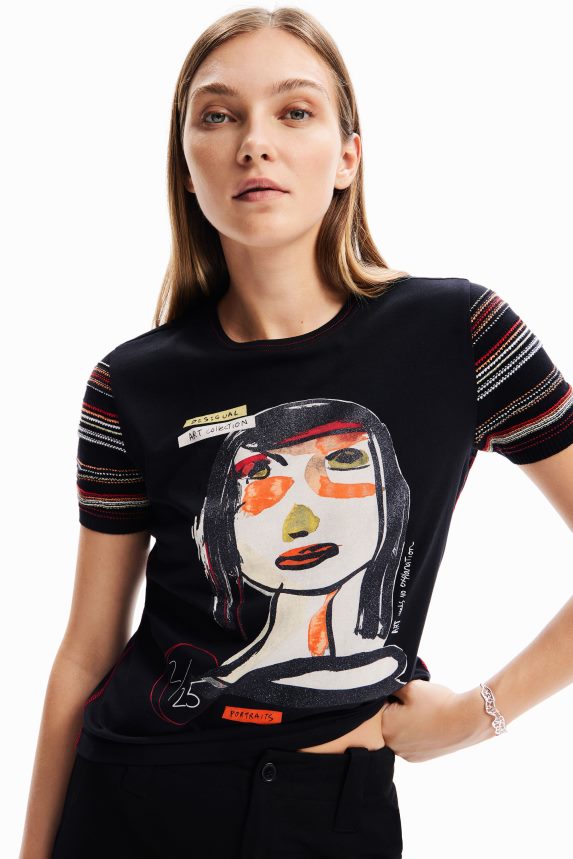 Women DesigualArty face T-shirt Clothing 68X24039