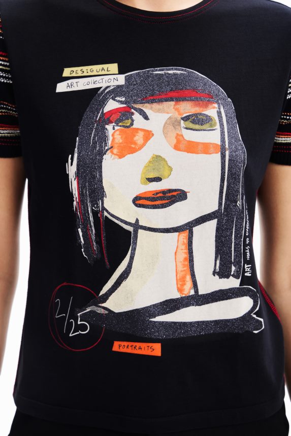 Women DesigualArty face T-shirt Clothing 68X24039
