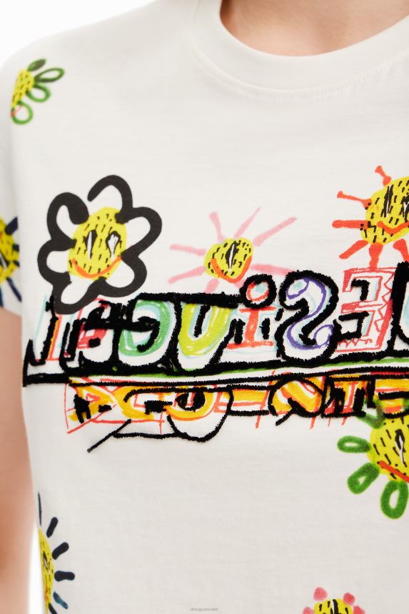 Women DesigualArty flocked T-shirt Clothing 68X240993
