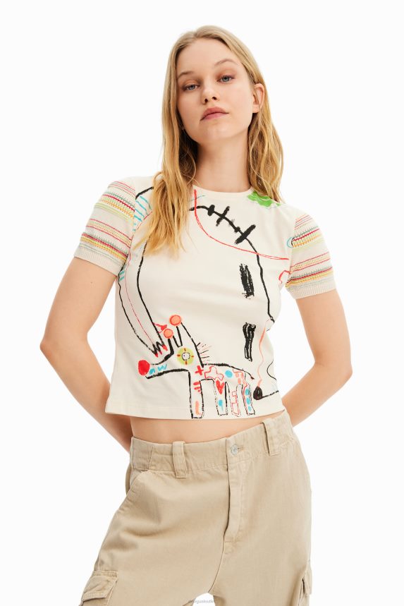 Women DesigualArty knit T-shirt Clothing 68X2401008