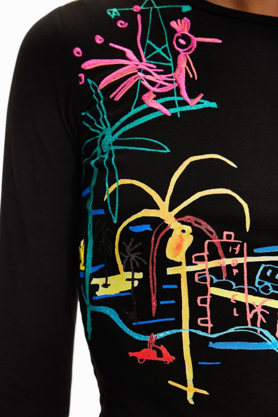 Women DesigualArty short slim T-shirt Clothing 68X240442