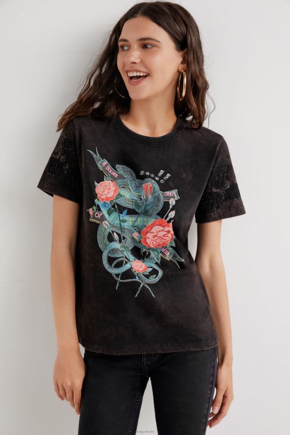 Women DesigualArty snake T-shirt Clothing 68X2401090
