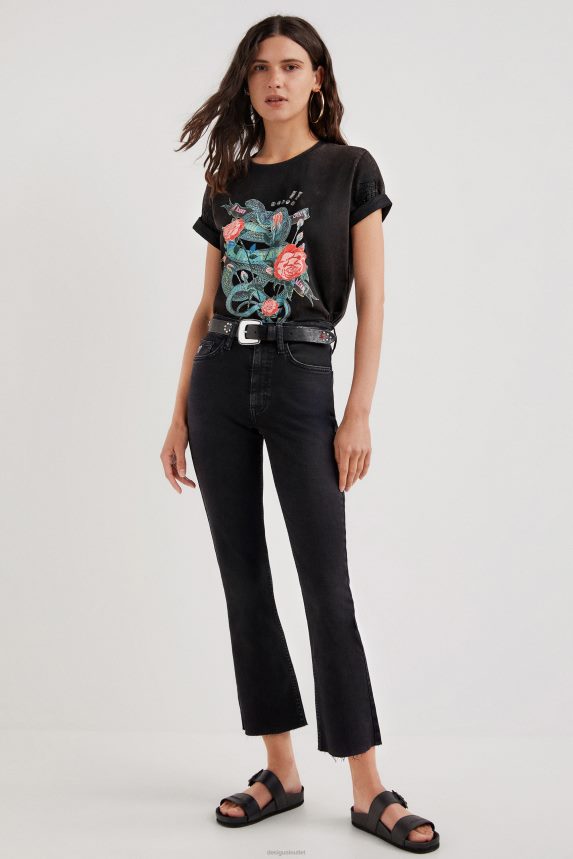 Women DesigualArty snake T-shirt Clothing 68X2401090