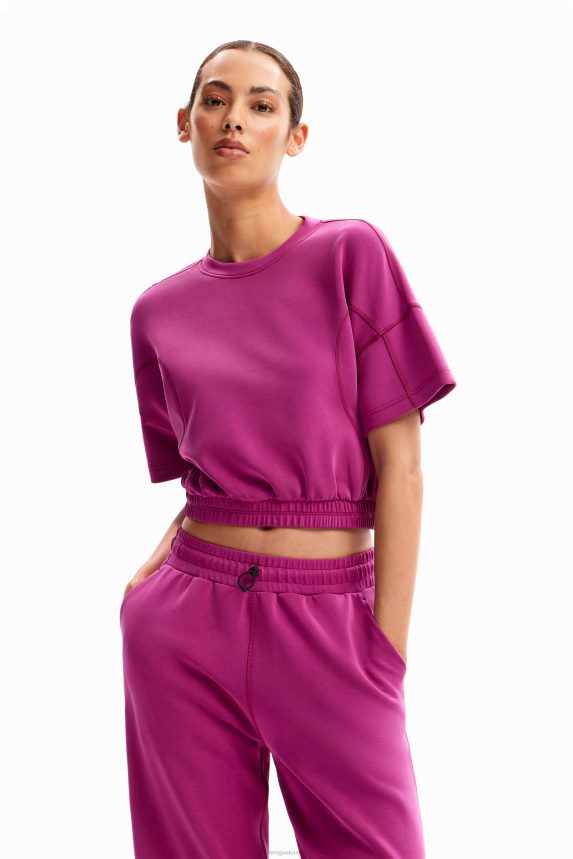 Women DesigualBaggy cropped sport T-shirt Clothing 68X240208