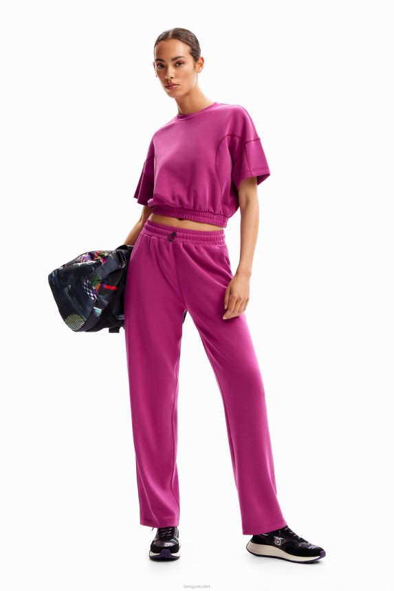 Women DesigualBaggy cropped sport T-shirt Clothing 68X240208