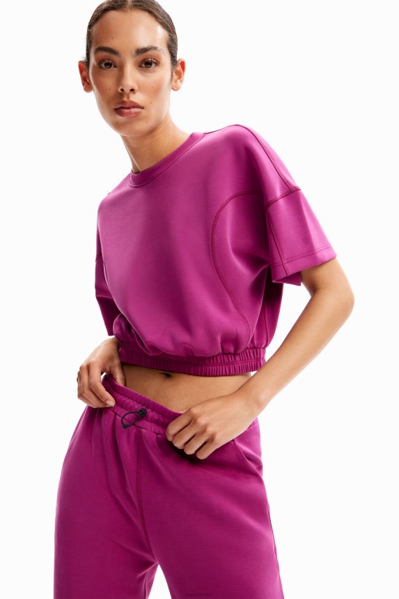 Women DesigualBaggy cropped sport T-shirt Clothing 68X240208