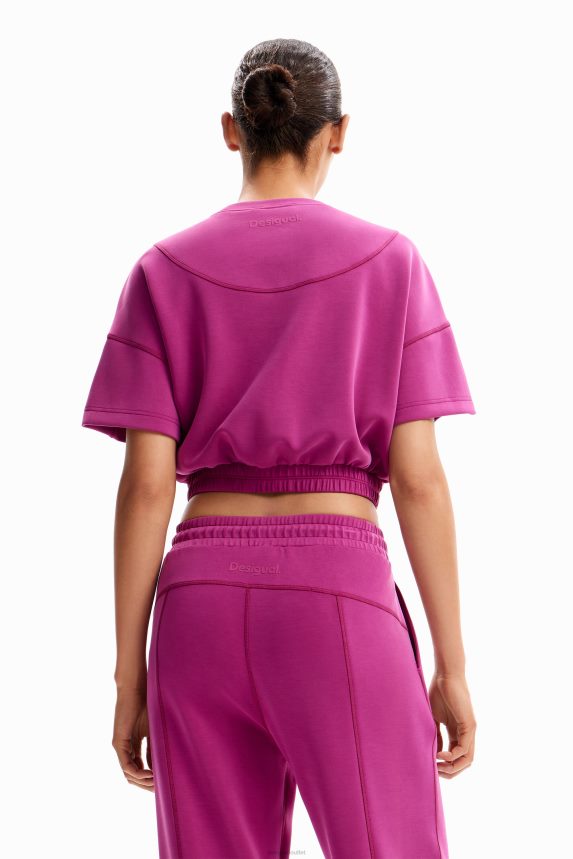 Women DesigualBaggy cropped sport T-shirt Clothing 68X240208