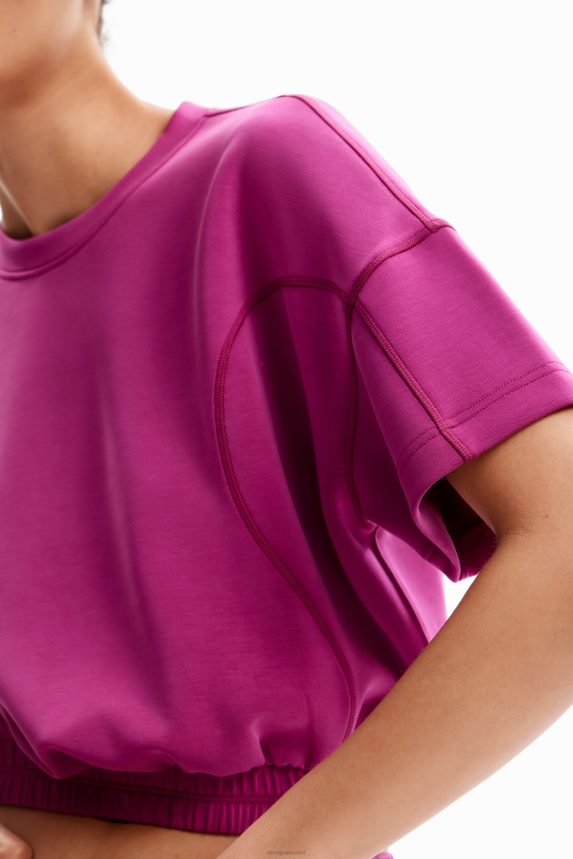 Women DesigualBaggy cropped sport T-shirt Clothing 68X240208