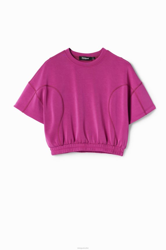 Women DesigualBaggy cropped sport T-shirt Clothing 68X240208