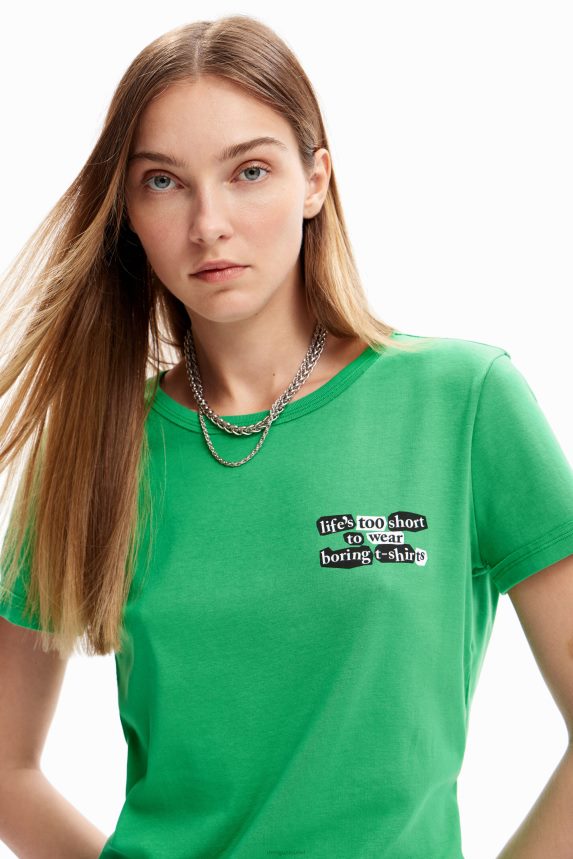 Women DesigualCollage message T-shirt Clothing 68X240854