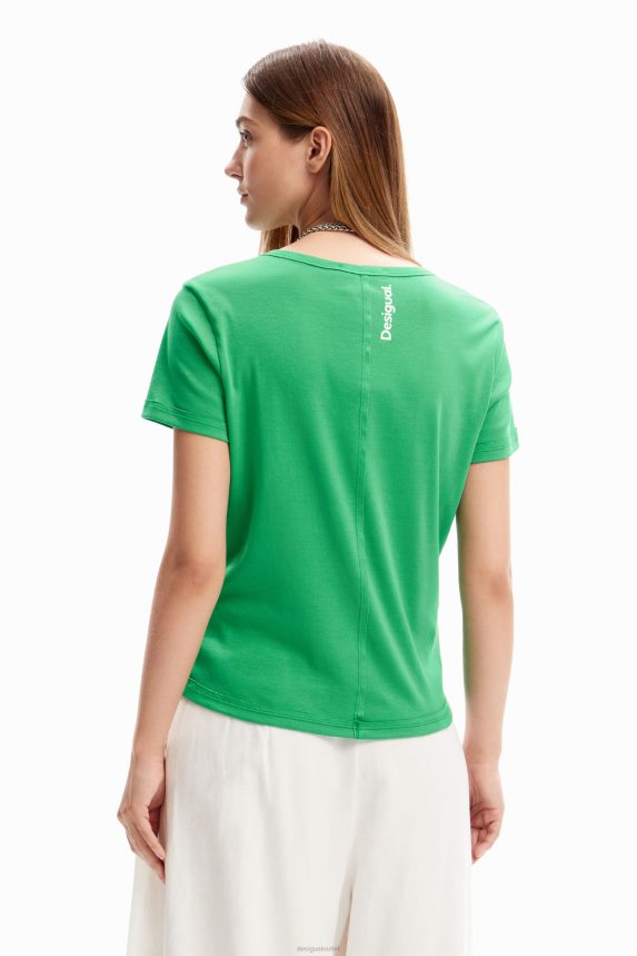 Women DesigualCollage message T-shirt Clothing 68X240854