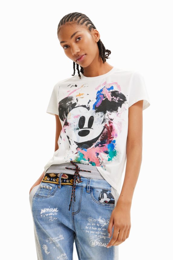 Women DesigualDisney's Mickey Mouse arty T-shirt Clothing 68X240483