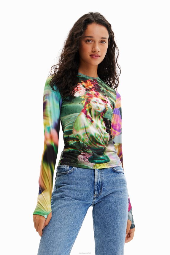 Women DesigualFantasy bust T-shirt Clothing 68X240963