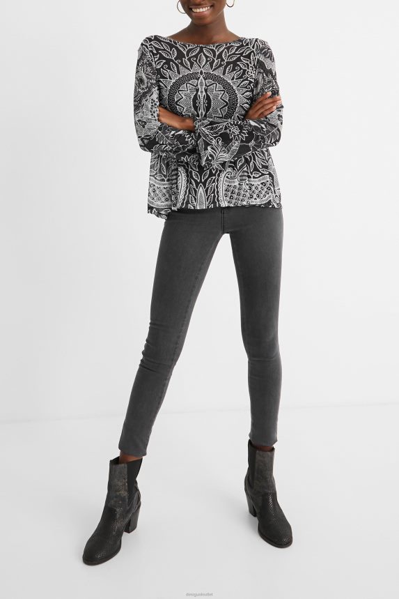 Women DesigualFlounced mandalas T-shirt Clothing 68X2401097