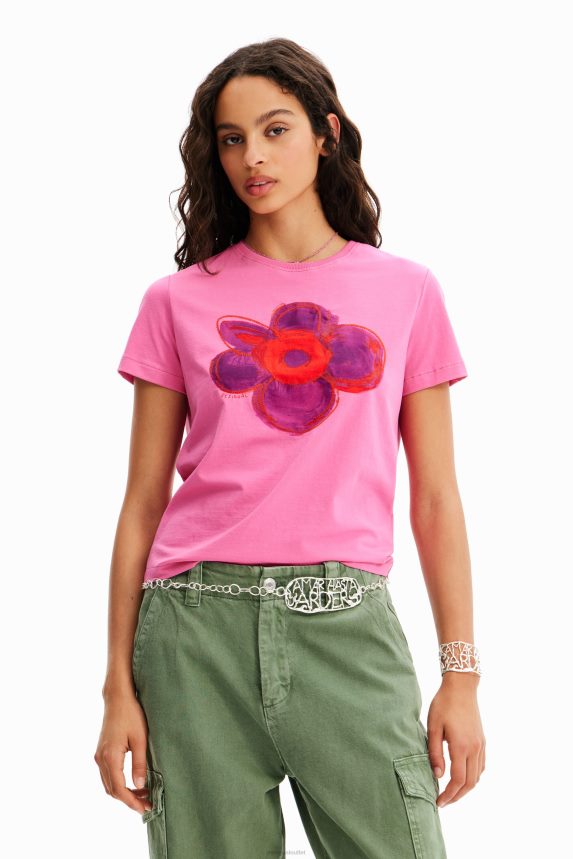 Women DesigualFlower illustration T-shirt Clothing 68X2408