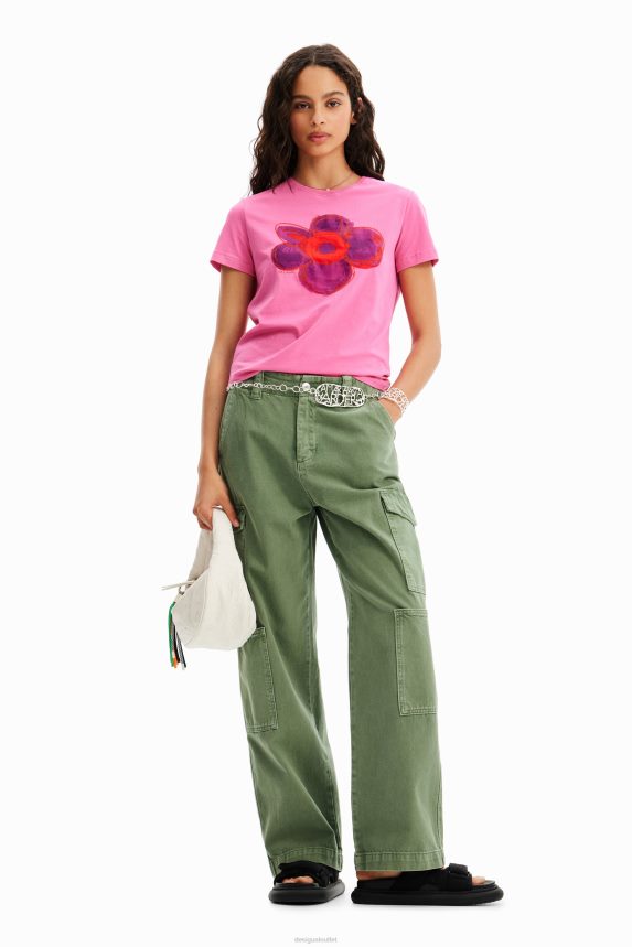 Women DesigualFlower illustration T-shirt Clothing 68X2408