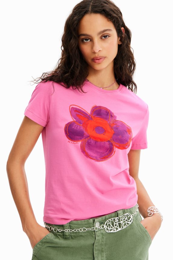 Women DesigualFlower illustration T-shirt Clothing 68X2408