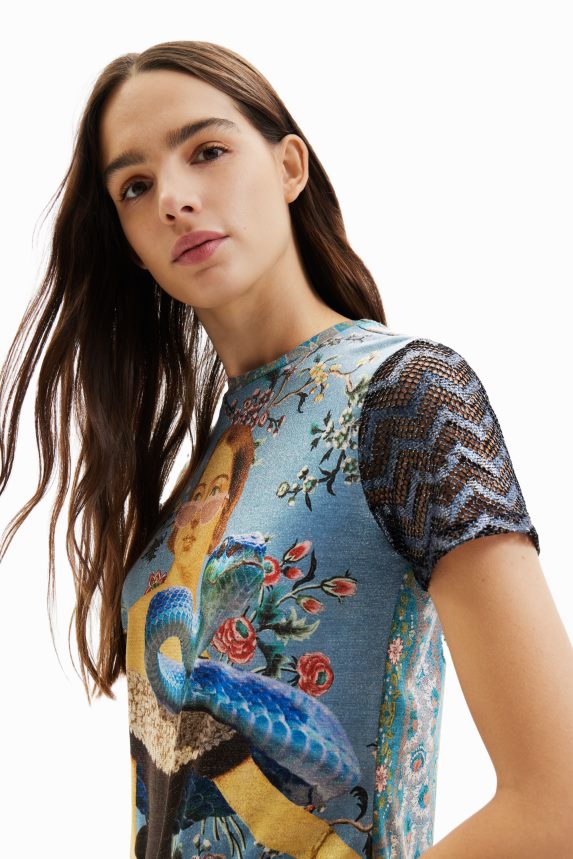 Women DesigualKnit collage T-shirt Clothing 68X240858