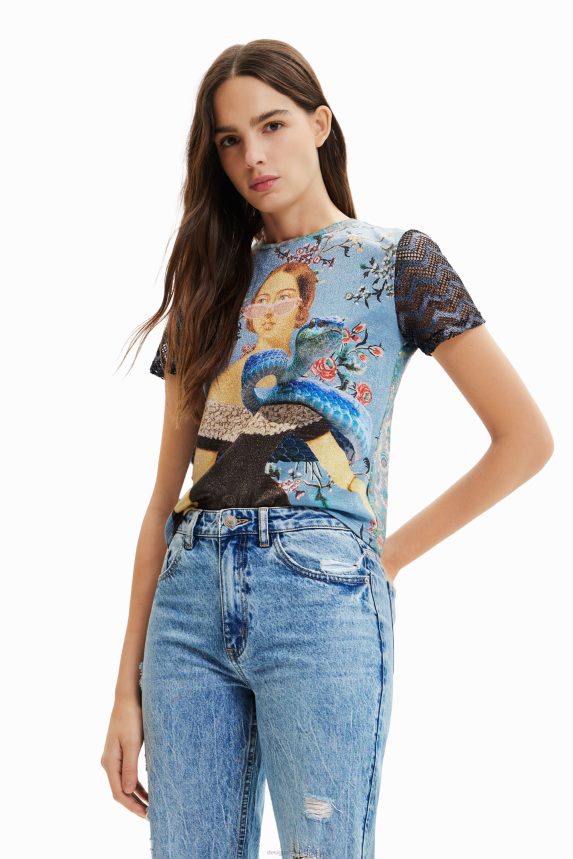 Women DesigualKnit collage T-shirt Clothing 68X240858