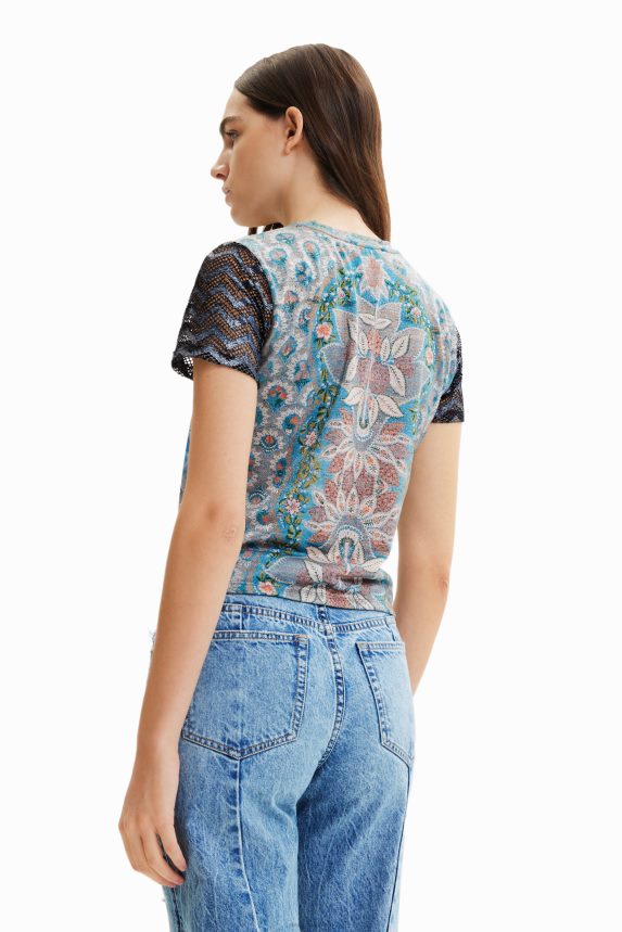 Women DesigualKnit collage T-shirt Clothing 68X240858