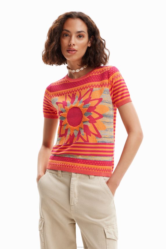 Women DesigualKnit flower T-shirt Clothing 68X240294