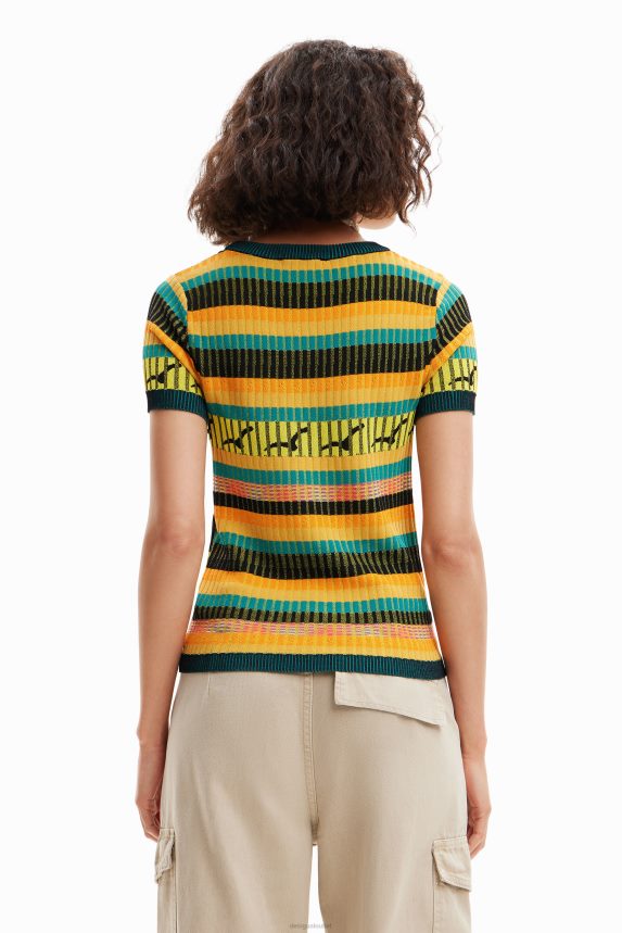 Women DesigualKnit landscape T-shirt Clothing 68X240889