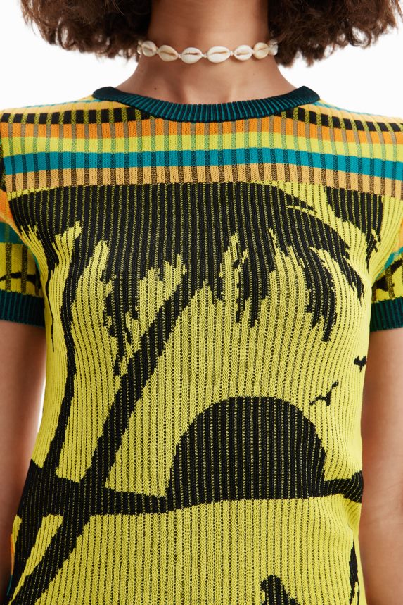 Women DesigualKnit landscape T-shirt Clothing 68X240889
