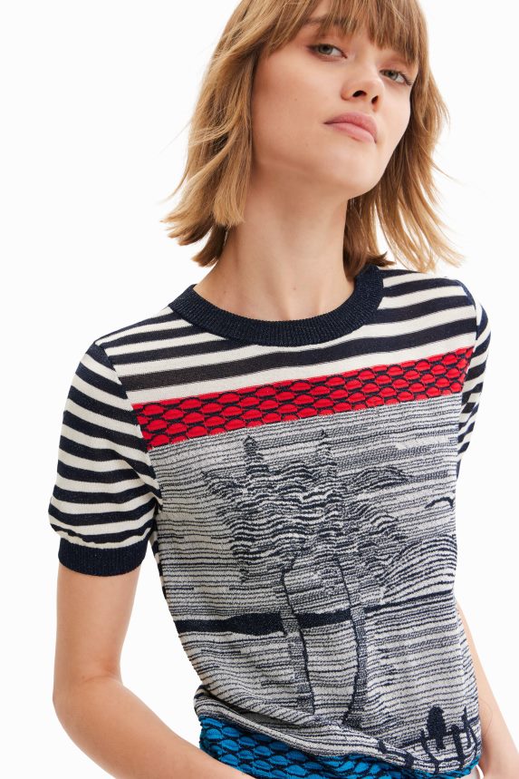 Women DesigualKnit sailor T-shirt Clothing 68X2401001