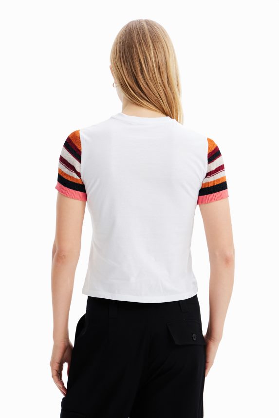 Women DesigualKnit striped T-shirt Clothing 68X240389