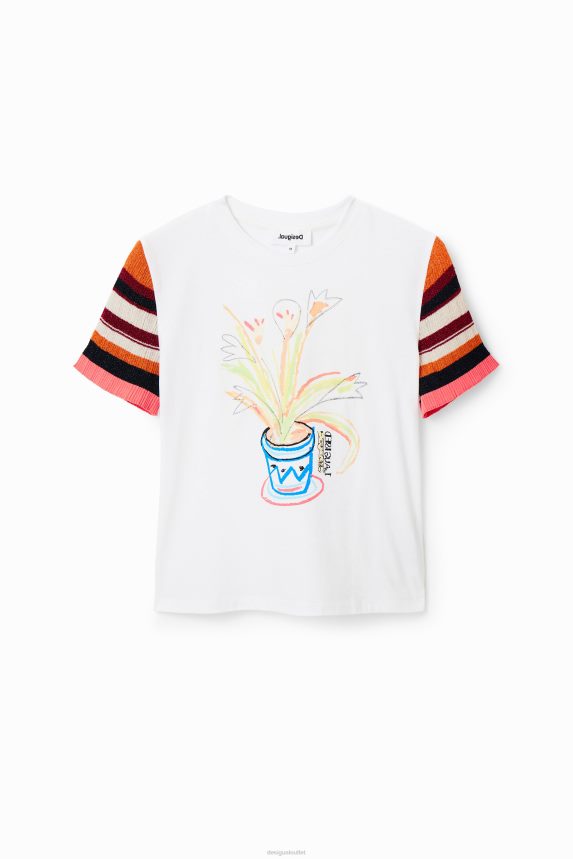 Women DesigualKnit striped T-shirt Clothing 68X240389