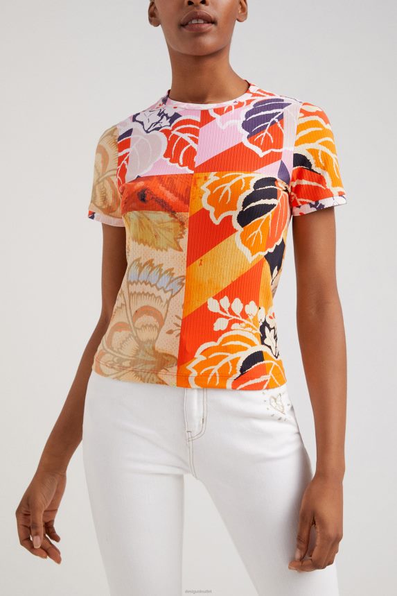 Women DesigualM. Christian Lacroix ribbed T-shirt Clothing 68X2401029