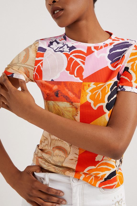 Women DesigualM. Christian Lacroix ribbed T-shirt Clothing 68X2401029