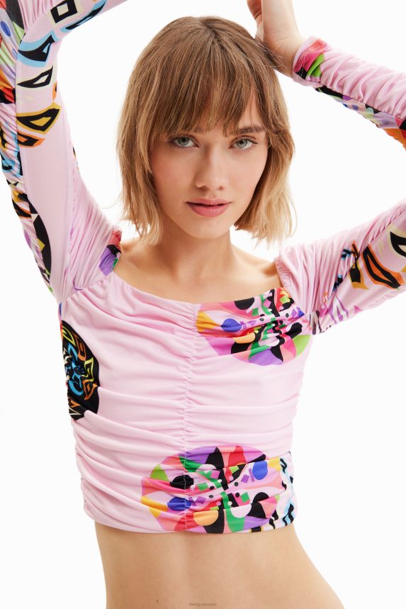 Women DesigualM. Christian Lacroix ruched blouse Clothing 68X240749