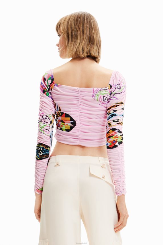 Women DesigualM. Christian Lacroix ruched blouse Clothing 68X240749