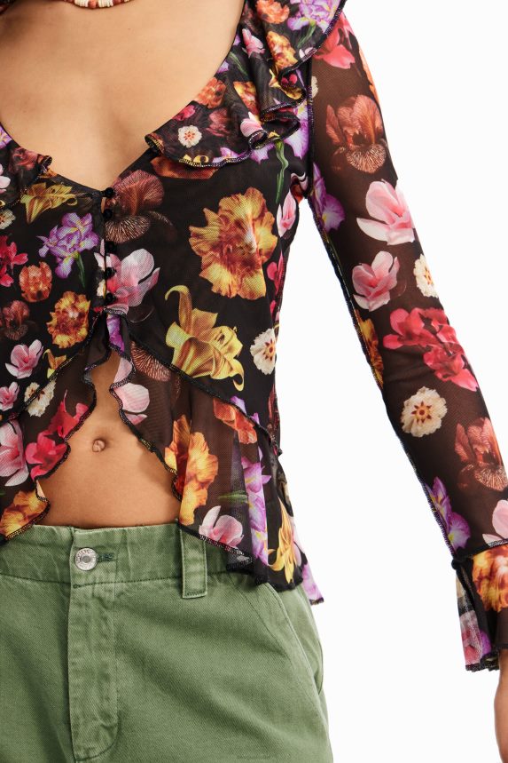 Women DesigualM. Christian Lacroix ruffle blouse Clothing 68X240782