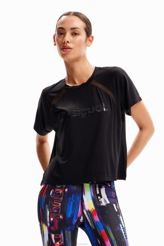 Women DesigualMesh sport T-shirt Clothing 68X240209