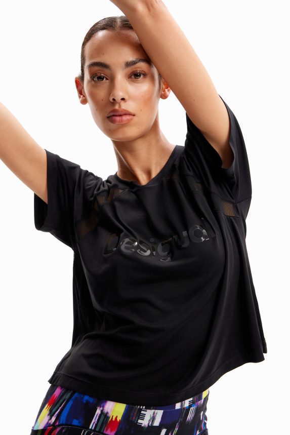 Women DesigualMesh sport T-shirt Clothing 68X240209