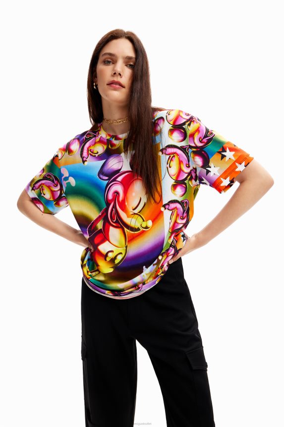 Women DesigualMulticolour oversize Mickey Mouse T-shirt Clothing 68X24014