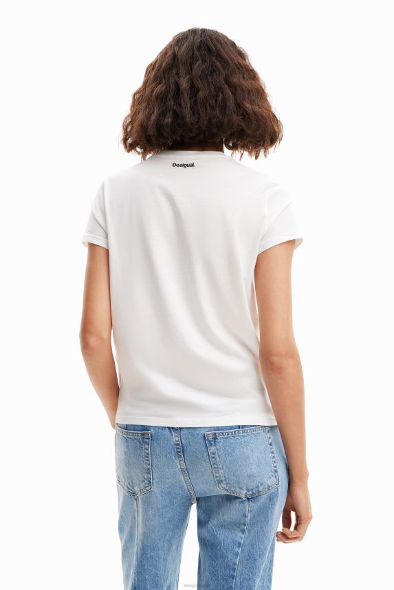 Women DesigualPeace heart T-shirt Clothing 68X240925