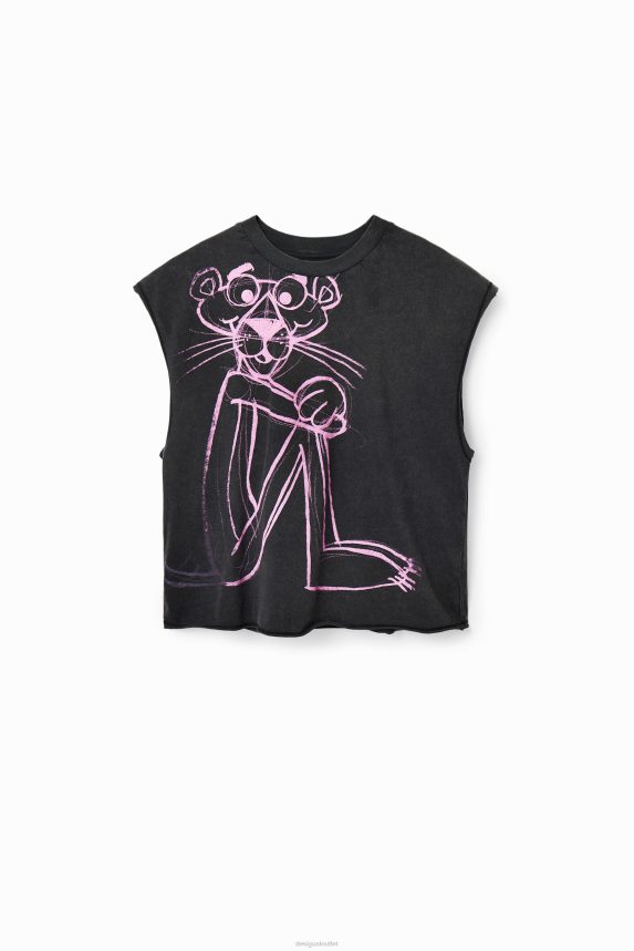 Women DesigualPink Panther sleeveless T-shirt Clothing 68X240296