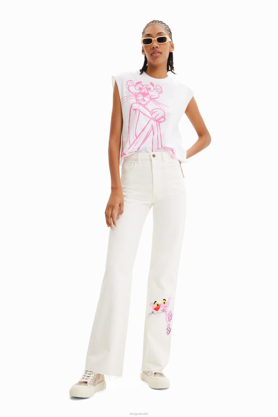 Women DesigualPink Panther sleeveless T-shirt Clothing 68X240852