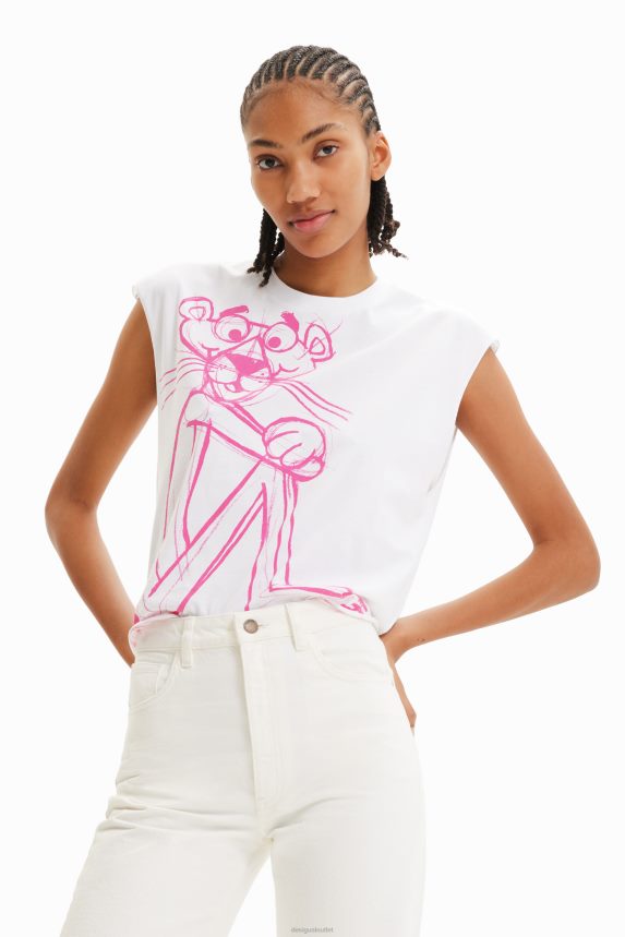 Women DesigualPink Panther sleeveless T-shirt Clothing 68X240852