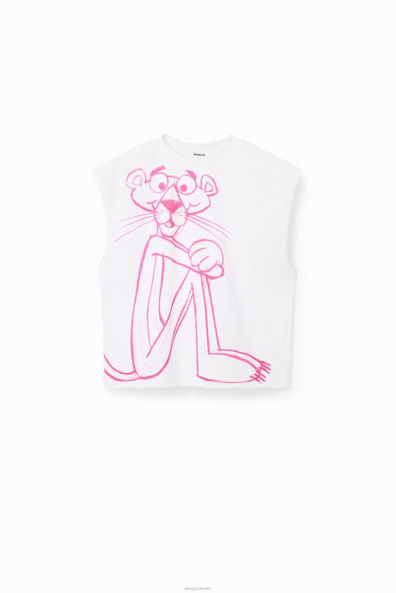 Women DesigualPink Panther sleeveless T-shirt Clothing 68X240852