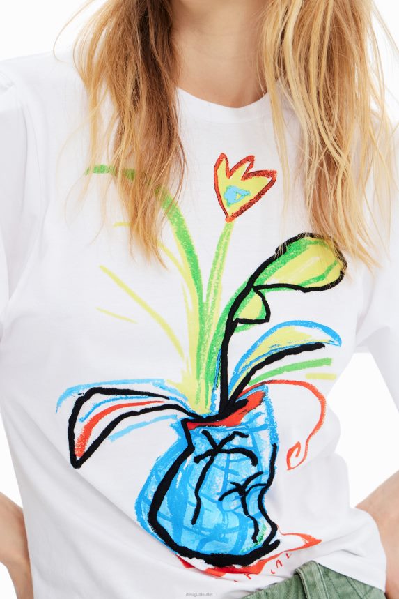 Women DesigualPoplin voluminous sleeve T-shirt Clothing 68X240343