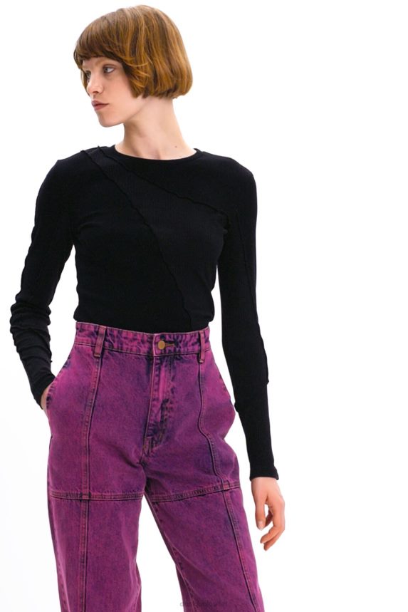 Women DesigualRibbed patchwork T-shirt Clothing 68X240145