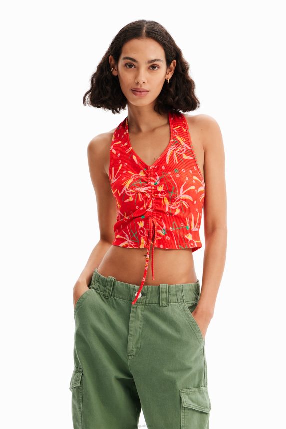 Women DesigualShort gathered top Clothing 68X240388